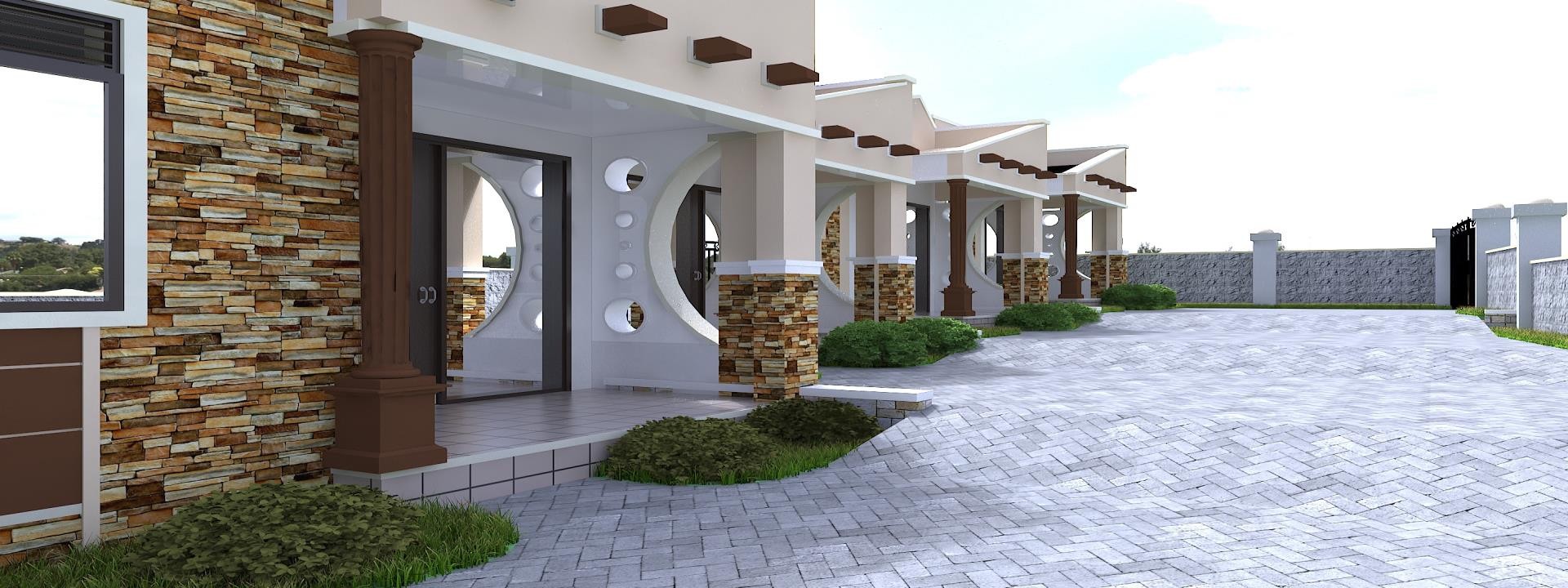 Semi-detached residential housing units